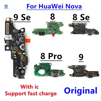 1 шт. Оригинальный разъем зарядного порта Детали платы Гибкий кабель с микрофоном Микрофон для HuaWei Nova 8 9 Pro 8 9 Se