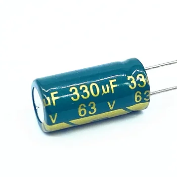  10 шт./лот высокочастотный низкоимпедансный 63 В 330 мкФ алюминиевый электролитический конденсатор размер 10 * 20 330 мкФ 63 В 20%