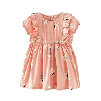 2023 Девочки Прекрасное платье с длинными рукавами Хлопок Цветок Повседневная одежда Красивые платья для малышей Дети 0-3 года