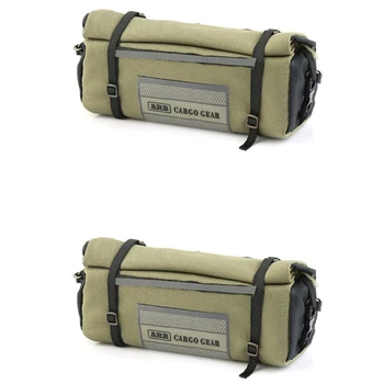 2X Водонепроницаемая сумка для хранения Сумка на крышу Сумка для багажа Лагерь Снаряжение для 1/10 RC Гусеничный автомобиль AXIAL SCX10 TRAXXAS TRX4, зеленый
