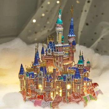 3D Металлическая головоломка Мечта Принцесса Замок Строительство DIY Сборка Модель Набор Парк Развлечений Серия Лазерная резка Пазл Игрушки Подарки