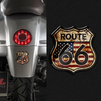 3D США Исторический маршрут 66 Наклейки Ржавые наклейки Мотоцикл Мотоцикл Автомобиль Винтажная наклейка