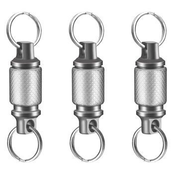 3X Титановый быстросъемный брелок для ключей, съемный брелок для ключей, аксессуар для держателя ключей для сумки / кошелька / ремня