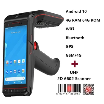 5,5-дюймовый портативный сканер штрих-кода Android PDA с UHF RFID Мобильный терминал данных 4 ГБ 64 ГБ WiFi Bluetooth 4G LTE