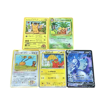 5 шт./компл. Pokemon Pikachu Mewtwo Самодельные флэш-карты Классическая игра Аниме Коллекция Карта Подарки Игрушки