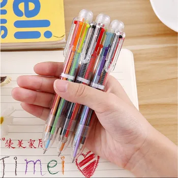 6 Цвет 0,7 мм Шариковая ручка Канцелярские товары Офисная масляная ручка Студенческий приз Многоцветная шариковая ручка Пресс-ручка Цветная масляная ручка
