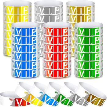 600 Упаковка VIP бумажные браслеты VIP браслеты Водонепроницаемые VIP-браслеты Неоновые цветные браслеты Разнообразие для мероприятий Вечеринка