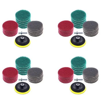 64 шт. 4-дюймовая дрель Power Brush Tile Scrubber Tile Cleaning Pad Cleaning Kit с 4-дюймовым держателем дисковой подушки 3 разной жесткости