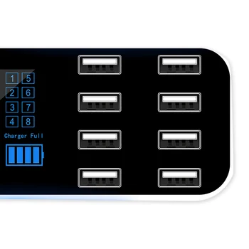 8 портов USB Автомобильное зарядное устройство QC3.0 PD Быстрая зарядка Зарядное устройство для телефона 40 Вт 8 А Multi USB Socket со светодиодным дисплеем для iPhone Android Xiaomi