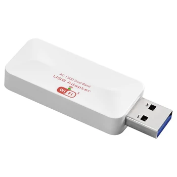 AC1300 USB Wifi Адаптер 2.4G / 5G Двухдиапазонный беспроводной сетевой адаптер для рабочего стола ПК,Windows 11, 10, 8.1, 8, 7, XP,Vista