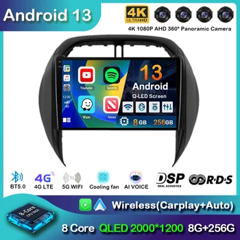 Android 13 Carplay Auto 4G + Wifi Автомагнитола для TOYOTA RAV4 2003 2004 2005 Мультимедийный видеоплеер GPS Навигация Стерео Головное устройство