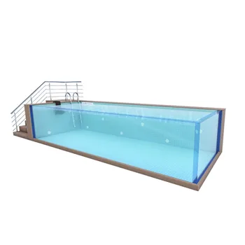 Aupool 2060L+ Открытый бесконечный большой прозрачный акриловый стеклянный сборный открытый надземный бассейн