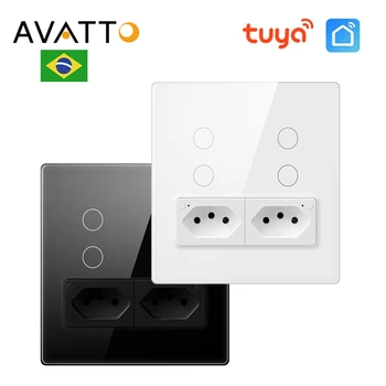 AVATTO WiFi / Zigbee Smart Wall Switch Нужен нейтральный провод Smart Switch с розеткой Tuya Smart Life APP работает с Alexa Google Home