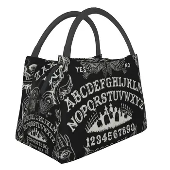  Black Witch Board Изолированная сумка для ланча для школы Офис Монстр Ужас Призрак Водонепроницаемый Кулер Термо Ланч Бокс Женщины