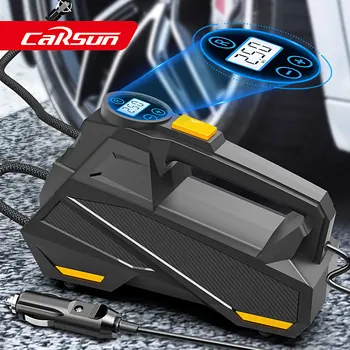 CARSUN Цифровой насос для накачки шин Портативный автомобильный воздушный компрессор Насос для автомобильных мотоциклов Велосипеды DC 12V Автомобильный воздушный насос со светодиодной подсветкой
