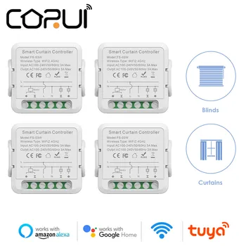 CORUI Tuya WiFi Умный выключатель штор для рольставней Мотор Голос Smart Life APP Control Работа с Alexa Google Home