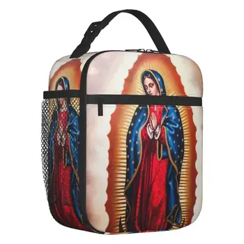 Custom Guadalupe Virgin Mary Lunch Bag Мужчины Женщины Кулер Теплые изолированные ланч-боксы для студенческой школы