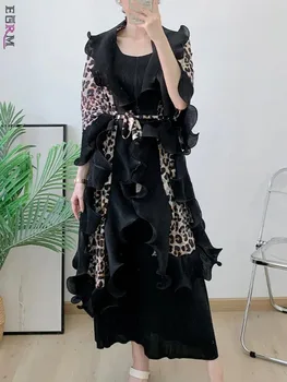 EGRM 2023 Новый плиссированный комплект платьев с оборками Miyake для женщин с длинными рукавами Комплекты из двух предметов Женская роскошная одежда высокого класса 6GR9137