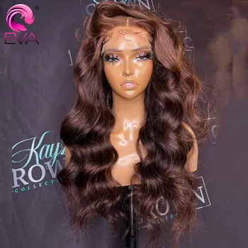 Eva Hair Полный кружевной парик 360 Кружевной фронтальный парик Бесклеевой парик Цветные парики из натуральных волос Предварительно выщипанный 13x6 кружевной фронтальный парик для женщин