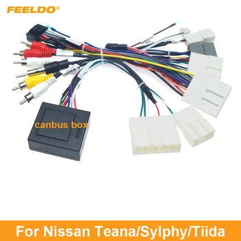FEELDO Авто Аудио 16PIN Android Кабель Адаптер Питания Для Nissan Teana / Sylphy / Tiida Кабель питания Жгут проводов