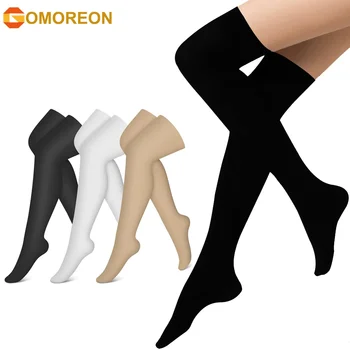 GOMOREON 1 пара компрессионных носков Компрессионные носки до колена для женщин и мужчин Чулки для бега, езды на велосипеде, спорта