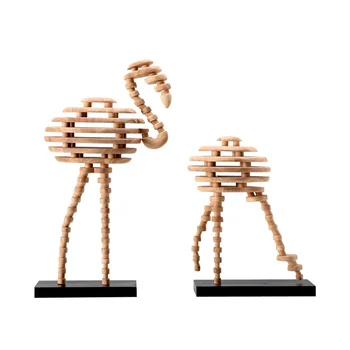 HXL Фламинго Деревянные изделия ручной работы Скульптура животных Выставочный зал Магазин Напольные украшения