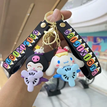 Kawaii Sanrio Брелок для ключей Kuromi My Melody Аниме Мультфильм Брелок для ключей Hello Kitty Cinnamoroll Doll Самолет Серия Рюкзак Кулон Подарок