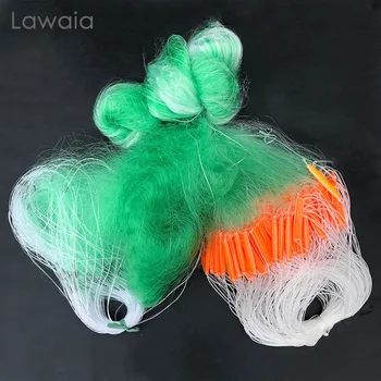 Lawaia 40M Green Wire Трехслойная плавающая сеть для рыбалки Оранжевый плавающий подвесной подвесной сетка с дрифтерным рыболовным снаряжением