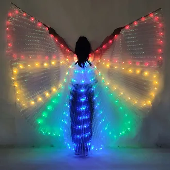 LED Крылья для детей Девушка Танец живота Одежда Хэллоуин Бабочка Светящиеся Крылья Фея Косплей Аксессуары Реквизит для сценических выступлений