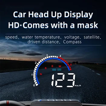M13plus Автомобильный проекционный дисплей OBD+GPS Двойная система HUD Цифровой спидометр Авто Отражающее зеркало Охранная сигнализация Аксессуары