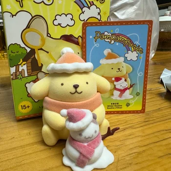 Pompom Purin Childhood Seasons Series Слепая коробка Фигурка Kawaii Аниме Флокированная модель куклы Игрушка Таинственный сюрприз Подарок на день рождения
