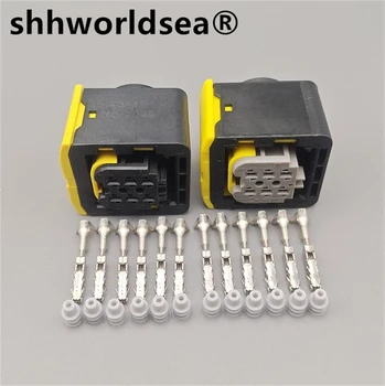 shhworldsea 6 отверстий автомобильная электрическая розетка для проводов с клеммными резиновыми уплотнениями автоматический разъем для авто грузовика 1-1418469-1 1-1703820-1