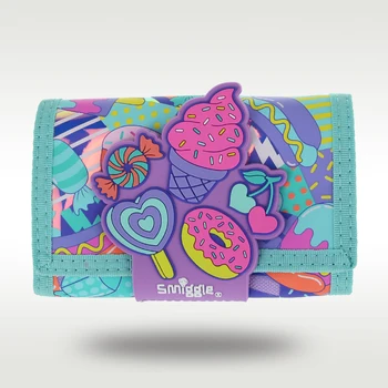 Австралия Smiggle Оригинальный детский кошелек для девочек Ослепительное мороженое Торт Открытка Сумка Трехслойная клатч 5 дюймов