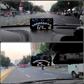 Авто Универсальный Цифровой Умный HUD Светодиодный экран Сигнализация скорости высокой четкости Многофункциональный GPS-спидометр 5 В для легковых автомобилей и грузовиков
