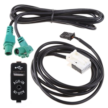Автомобильный разъем AUX USB Стерео кабель жгута проводов Кабель жгута проводов AUX IN Совместим с E60 E61 E63 E64 E87 E90 E70 F25