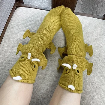 Банановые носки для взрослых Забавные фруктовые носки Crew Socks Зимние теплые мягкие вязаные напольные носки Рождественские новогодние подарки для женщин и мужчин