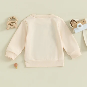Дети Мальчик Девочка Толстовка с длинным рукавом Письмо Шаблон Пуловеры Топы Малыш Весна Одежда