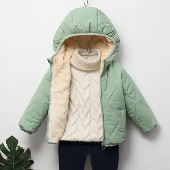 Детские пальто Зимние утолщенные куртки для мальчиков Теплая плюшевая верхняя одежда Девочки Мех Куртки с капюшоном Малыш Детская одежда Зимний комбинезон
