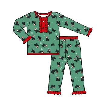 Детский пижамный комплект нового дизайна Рождественская пижама для девочек Длинные брюки с длинным рукавом детский пижамный комплект