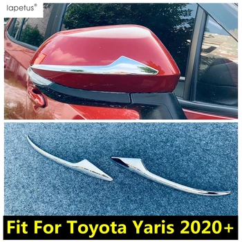  Защитная полоса зеркала заднего вида Декоративный чехол Отделка подходит для Toyota Yaris 2020 2021 ABS Хром Аксессуары Экстерьер Рефит Комплект