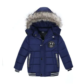 Мальчики зима плюс Бархатные теплые куртки с капюшоном, пальто утолщенное 1-6 лет Корейская версия модная универсальная повседневная детская одежда
