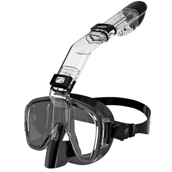  Маска для дайвинга Набор масок для снорклинга против запотевания с системой полного сухого верха для свободного плавания Профессиональное снаряжение для подводного плавания Взрослые дети