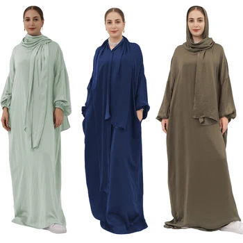 Мусульманское женское платье-хиджаб с длинным рукавом Женские свободные турецкие платья в традиционном стиле Многоцветная одежда для женщин ОАЭ Дубай