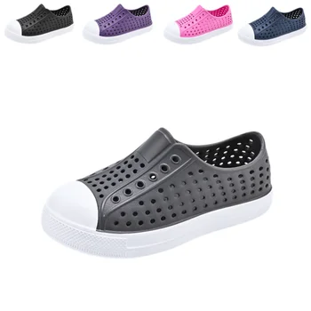 Новая детская обувь Летняя дышащая быстросохнущая водная обувь с дренажными отверстиями Сандалии для мальчиков и девочек 24-34