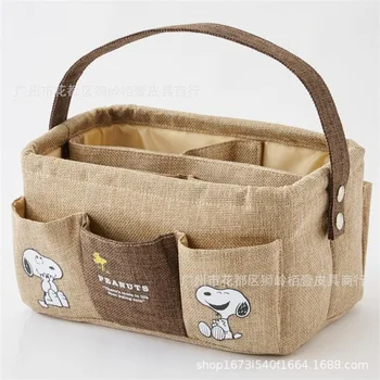 Новая сумка для хранения Snoopy Kawaii Multi Pocket Гостиная Настольная корзина для хранения Мультфильм Симпатичная сумка для хранения на рабочем столе