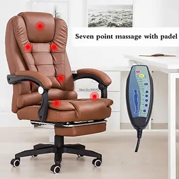 Офисное кресло босса Эргономичное кресло для компьютерных игр Сиденье для интернет-кафе Домашнее массажное кресло с откидной спинкой и подставкой для ног