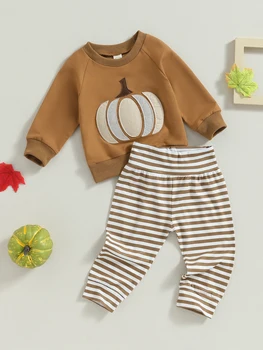 Очаровательный набор из 3 предметов, уютная толстовка с капюшоном с принтом медведя, полосатые брюки и подходящая шапочка для стильного зимнего наряда новорожденного