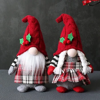 Рождественские гномы Рождественские гномы Милая безликая кукла с капюшоном Лес Старик Кукла Домашний плюшевые украшения для рабочего стола