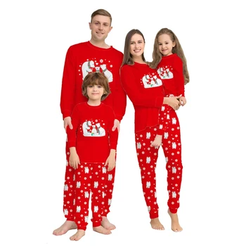 Рождественский семейный пижамный комплект 2023 Рождественский медведь Взрослые дети Пижама Детский семейный образ Мать и дочь Отец Сын Одежда