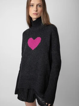 Сердце Кашемировые свитера для женщин Осенне-зимняя одежда 2023 Дизайнерские модные пуловеры Свитер Повседневный джемпер Топы Женские